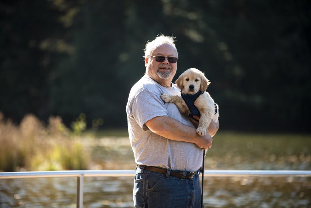 John and his Golden Retriever, Lexi